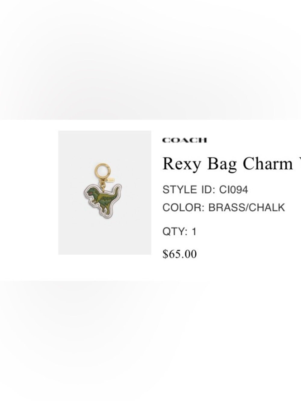 Coach Rexy and Canvas Bag Charm